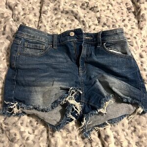 Denim Frayed Hem Women's Shorts